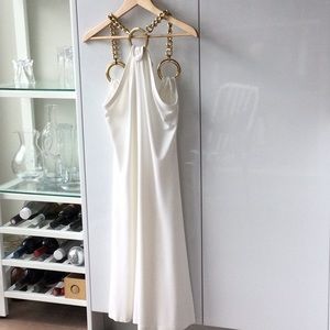 Dolce & Gabbana White Dress with Gold Accents